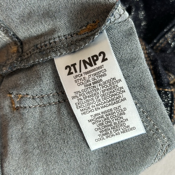 🆕Jordache Girls 2T Glitter Sparkle Dark Wash Denim Jean Style Stretch Jeggings - Picture 9 of 12